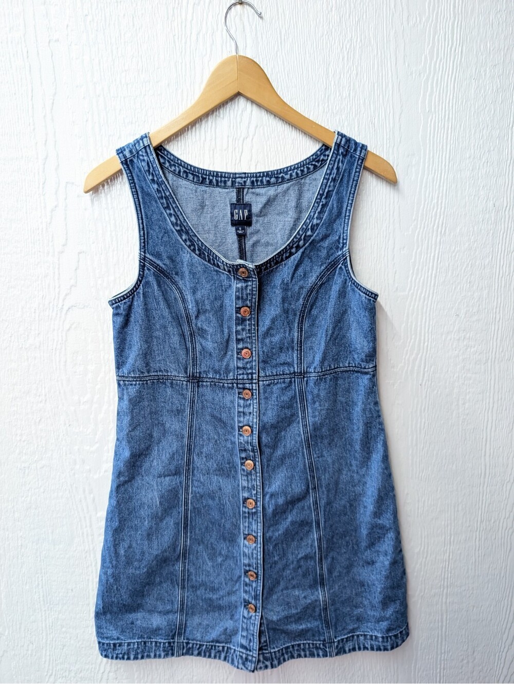 Gap Heritage Denim Mini Dress Button Front Western Capsule Festival Size Small